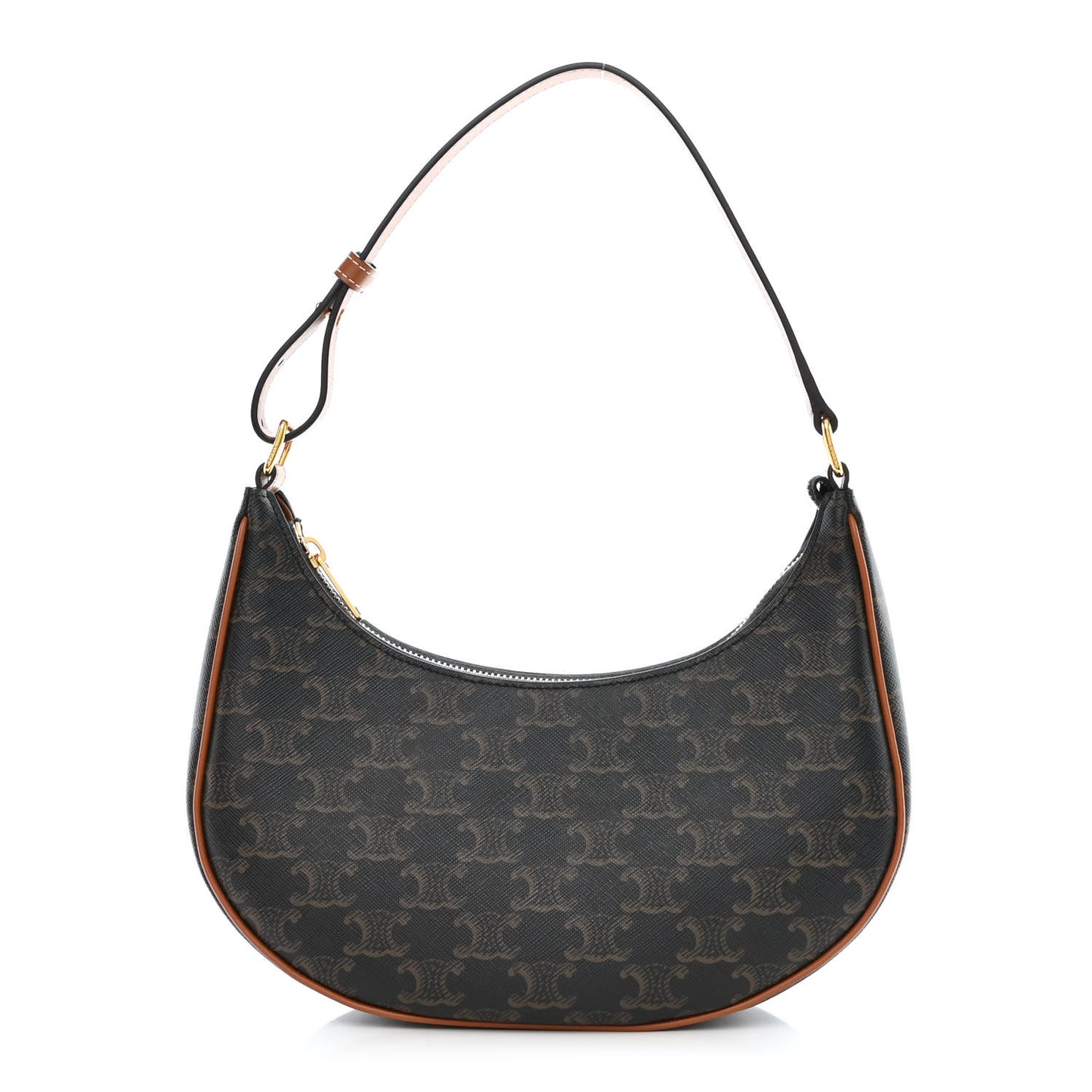 Triomphe Canvas Calfskin Ava Shoulder Bag Tan