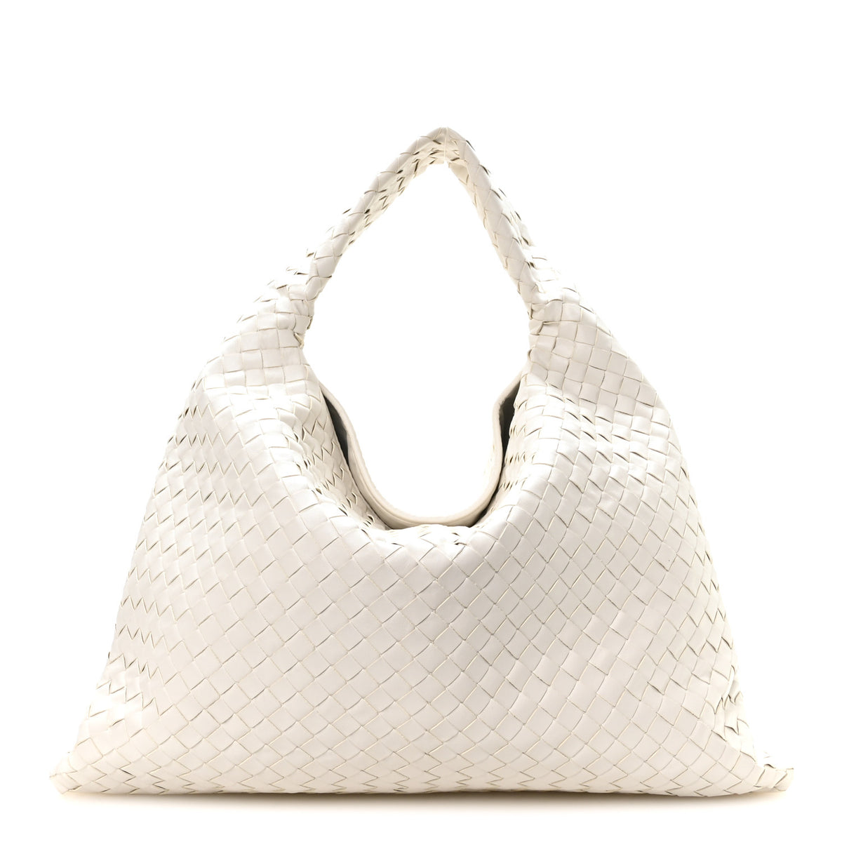 Calfskin Intrecciato Large Hop White