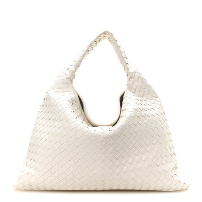 Bottega Veneta Calfskin Intrecciato Large Hop White 1 of 10
