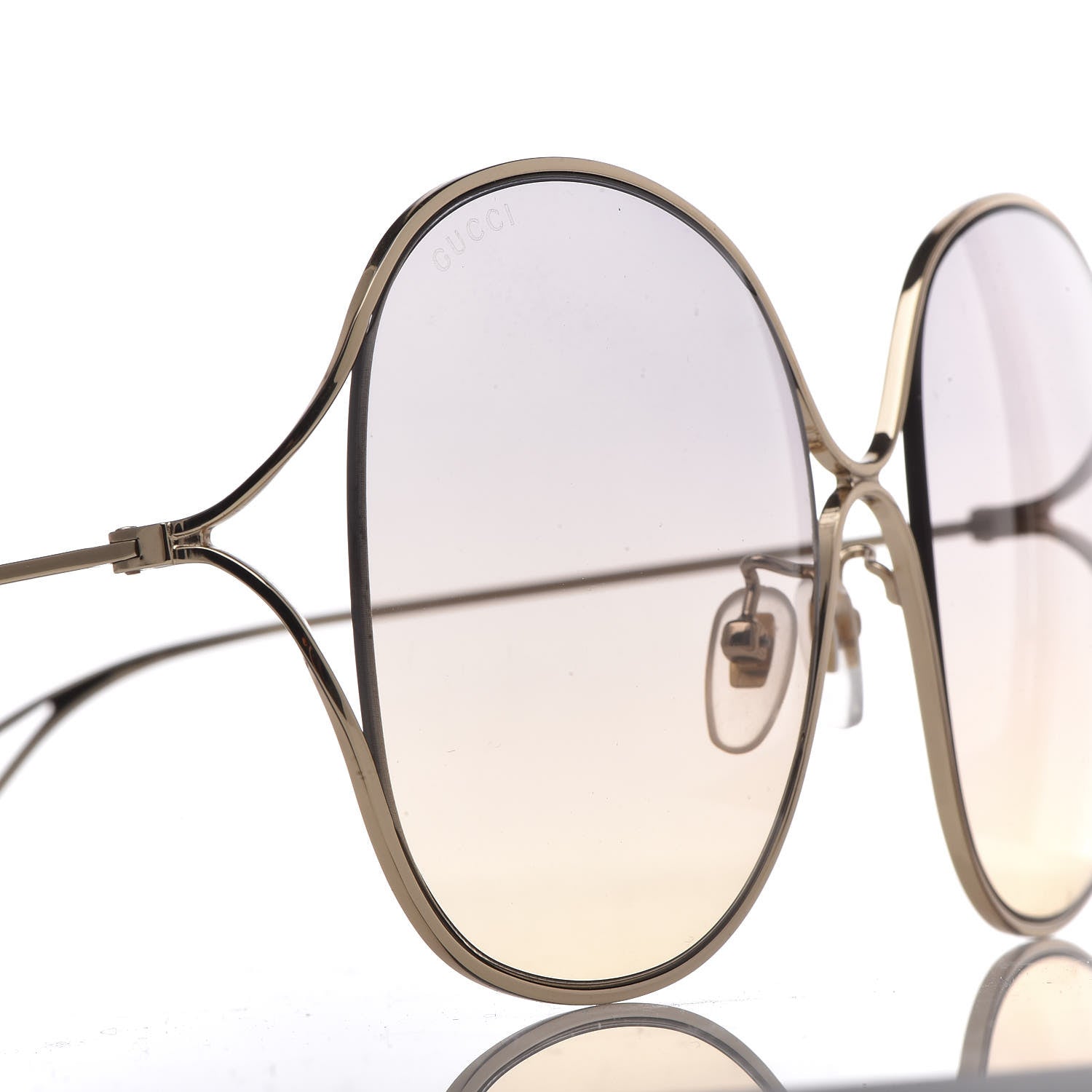 Gucci Oversized Round GG0362S Sunglasses Gold 7 of 8