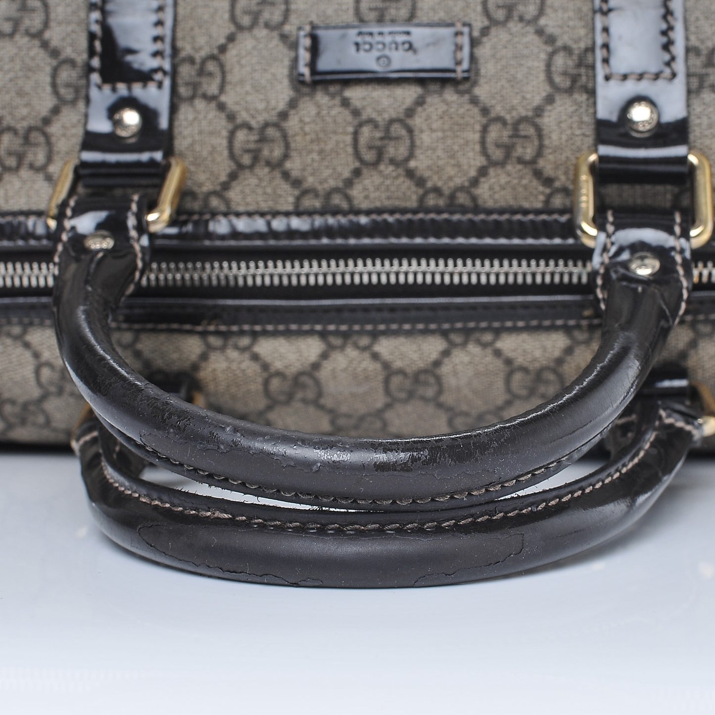 GG Plus Monogram Medium Joy Boston Dark Brown