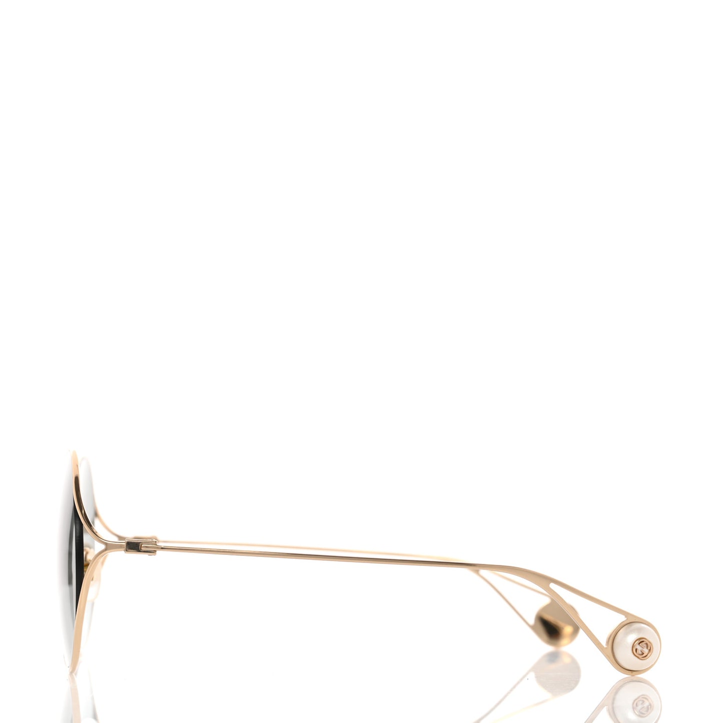 Metal Round Pearl Tip Sunglasses GG0253S Gold