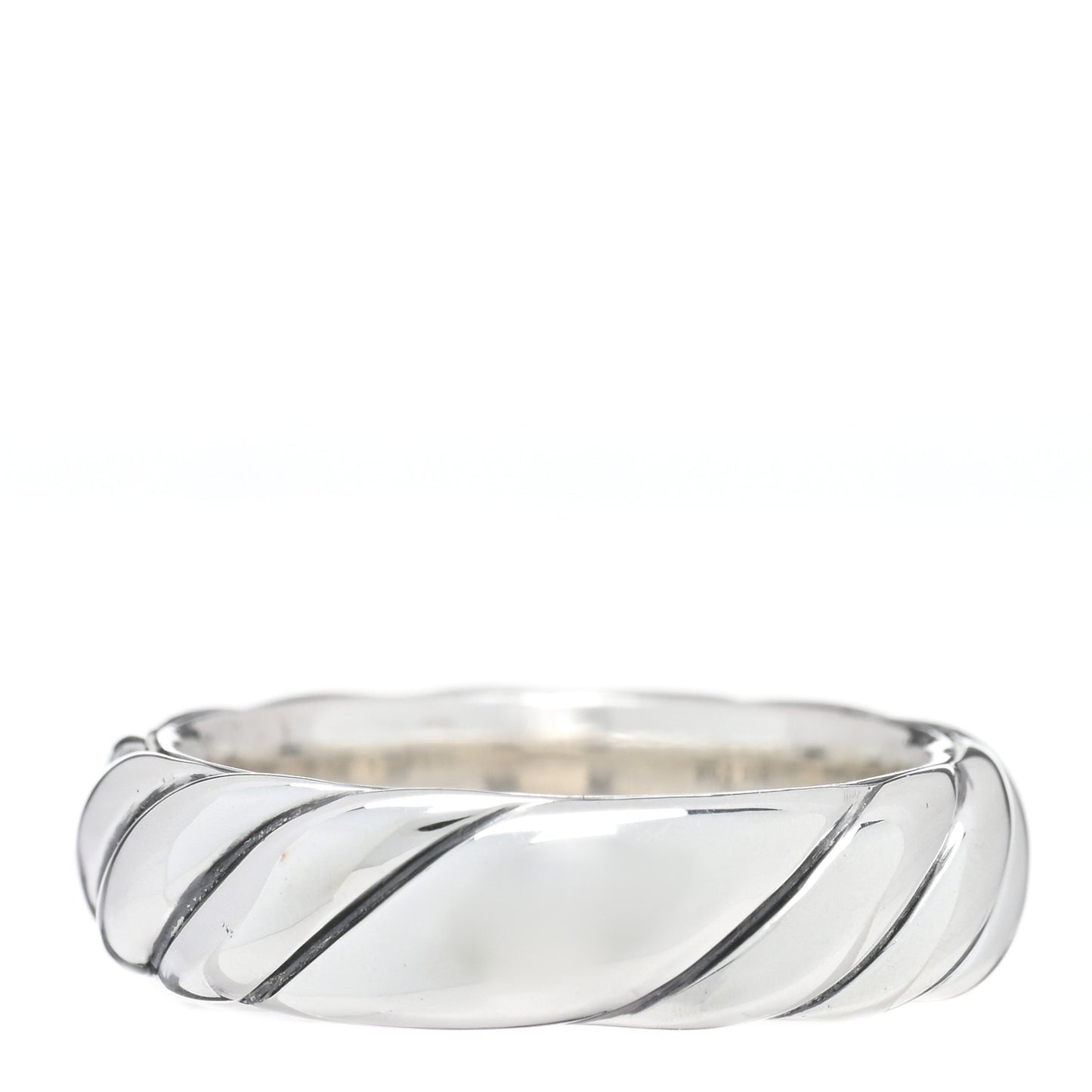 Sterling Silver 6mm Sculpted Cable Band Ring 57 8