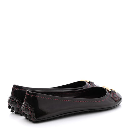 Louis Vuitton Patent Calfskin Oxford Ballerina Flats 38 Amarante 4 of 8
