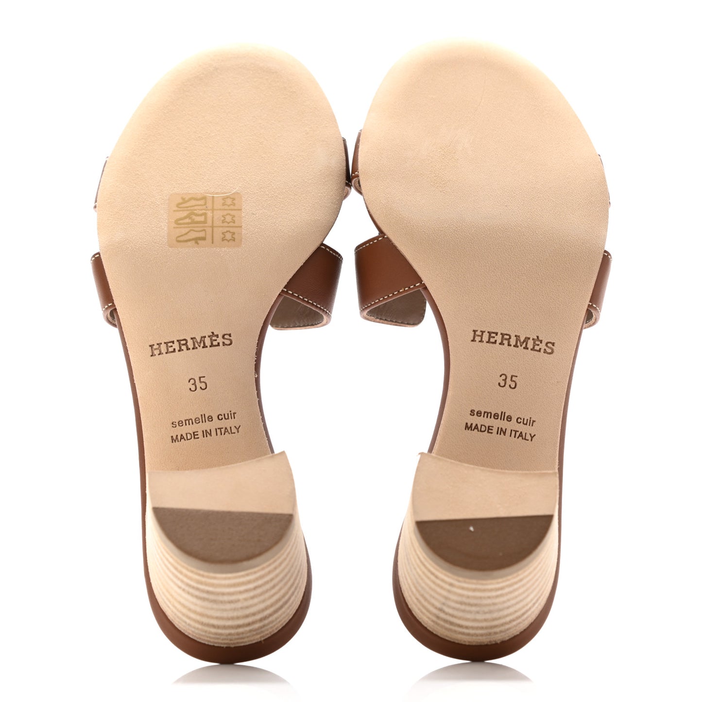 Calfskin Oasis Sandals 35 Gold