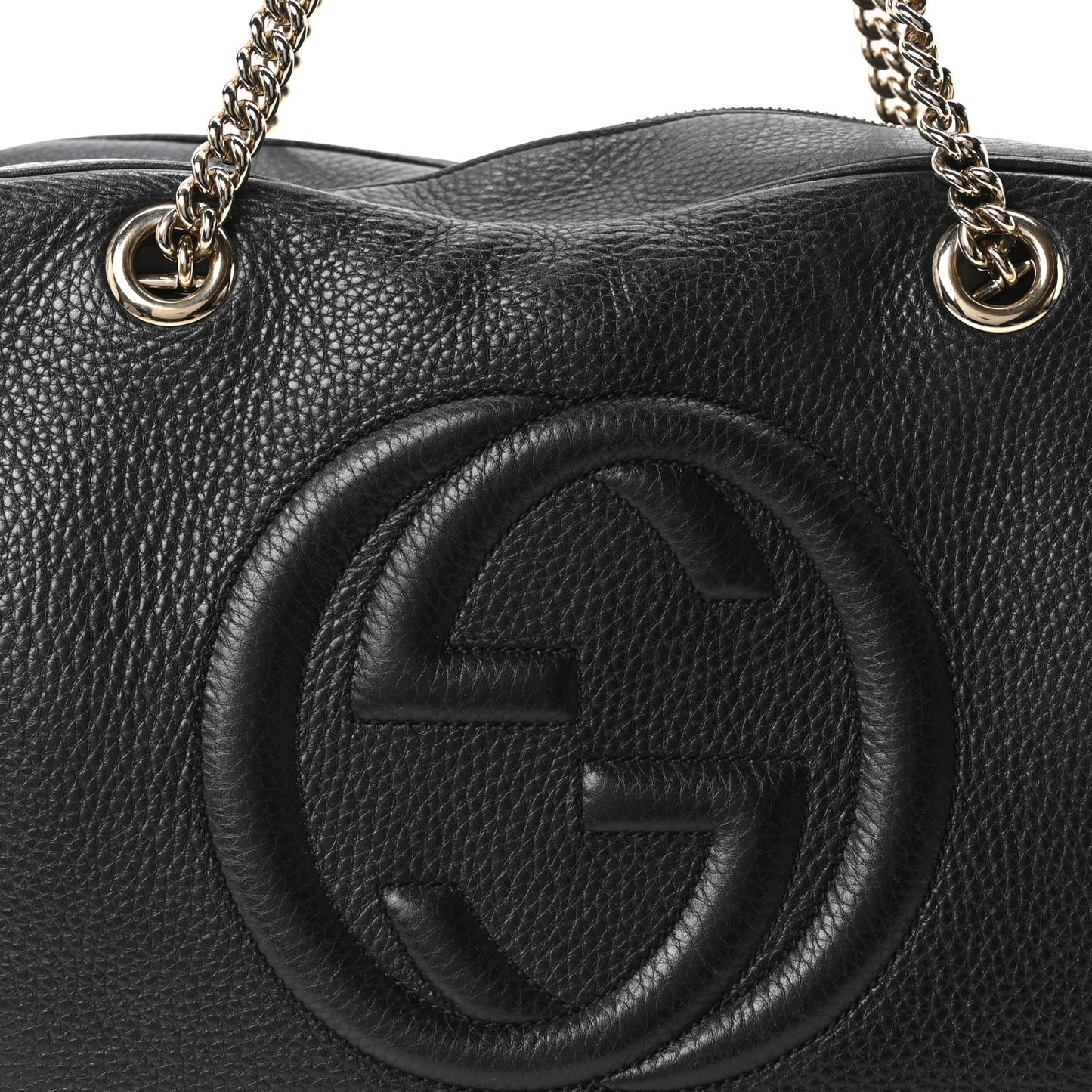 Pebbled Calfskin Medium Soho Bowler Black
