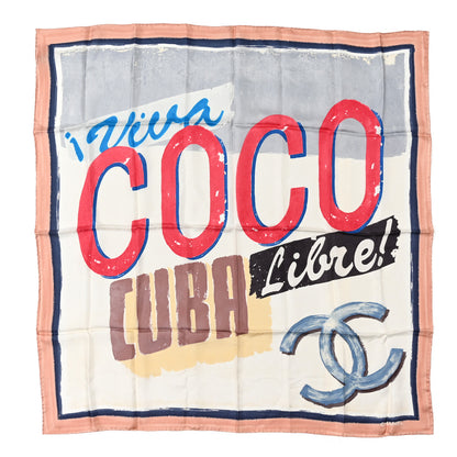 Chanel Cotton Coco Cuba Square Scarf Pink 1 of 3
