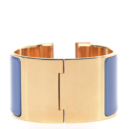 Hermes Enamel Extra Wide Clic Clac H Bracelet GM Bleu Turquin 3 of 5