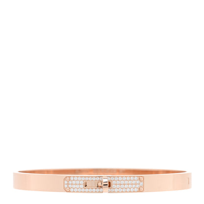 Hermes 18K Rose Gold Diamond PM Kelly Pave Bracelet ST 1 of 3