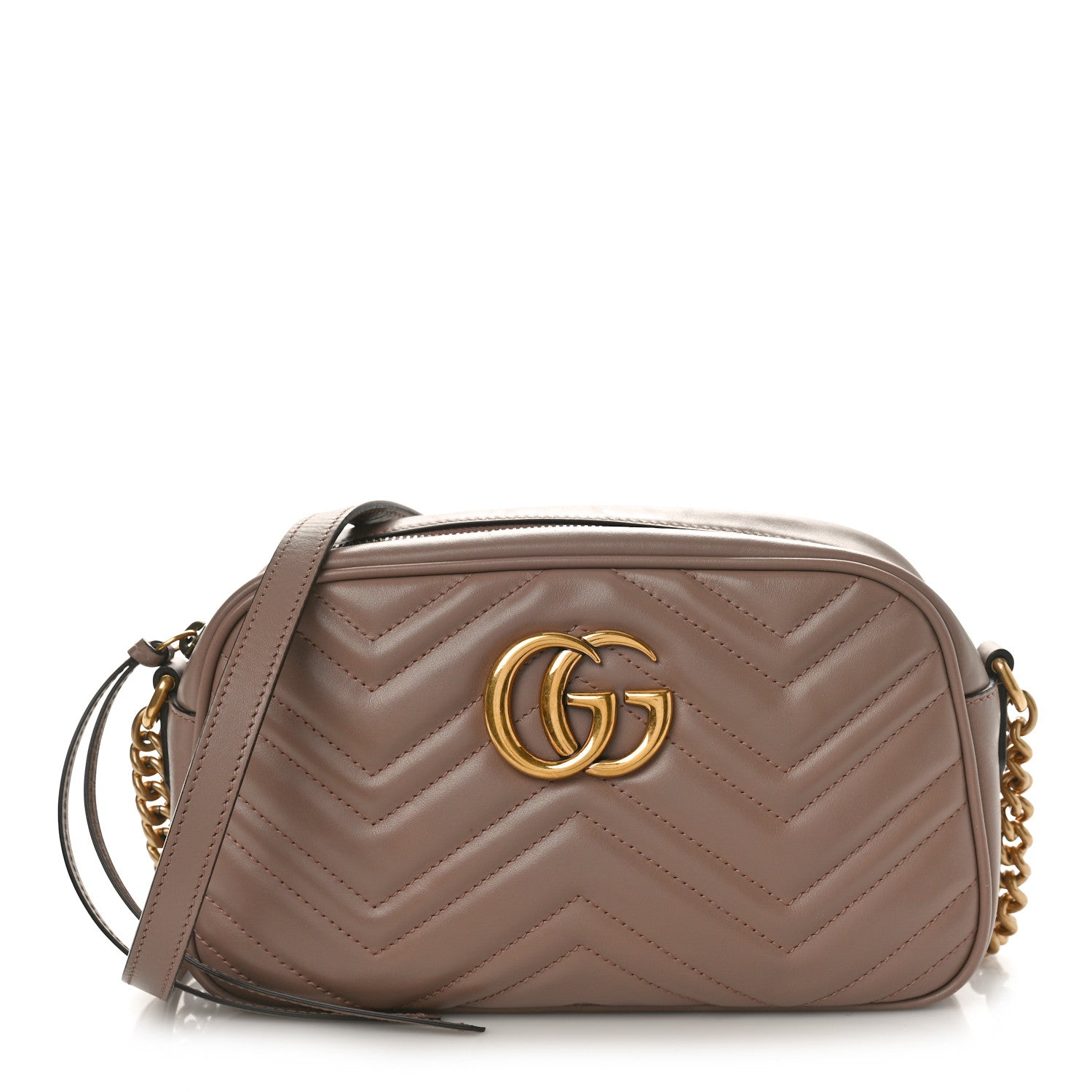 Gucci Calfskin Matelasse Small GG Marmont Chain Shoulder Bag Porcelain Rose 1 of 9