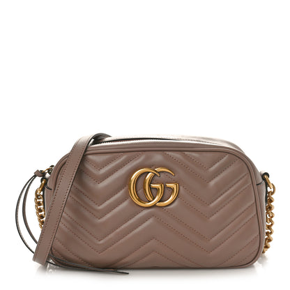 Gucci Calfskin Matelasse Small GG Marmont Chain Shoulder Bag Porcelain Rose 1 of 9