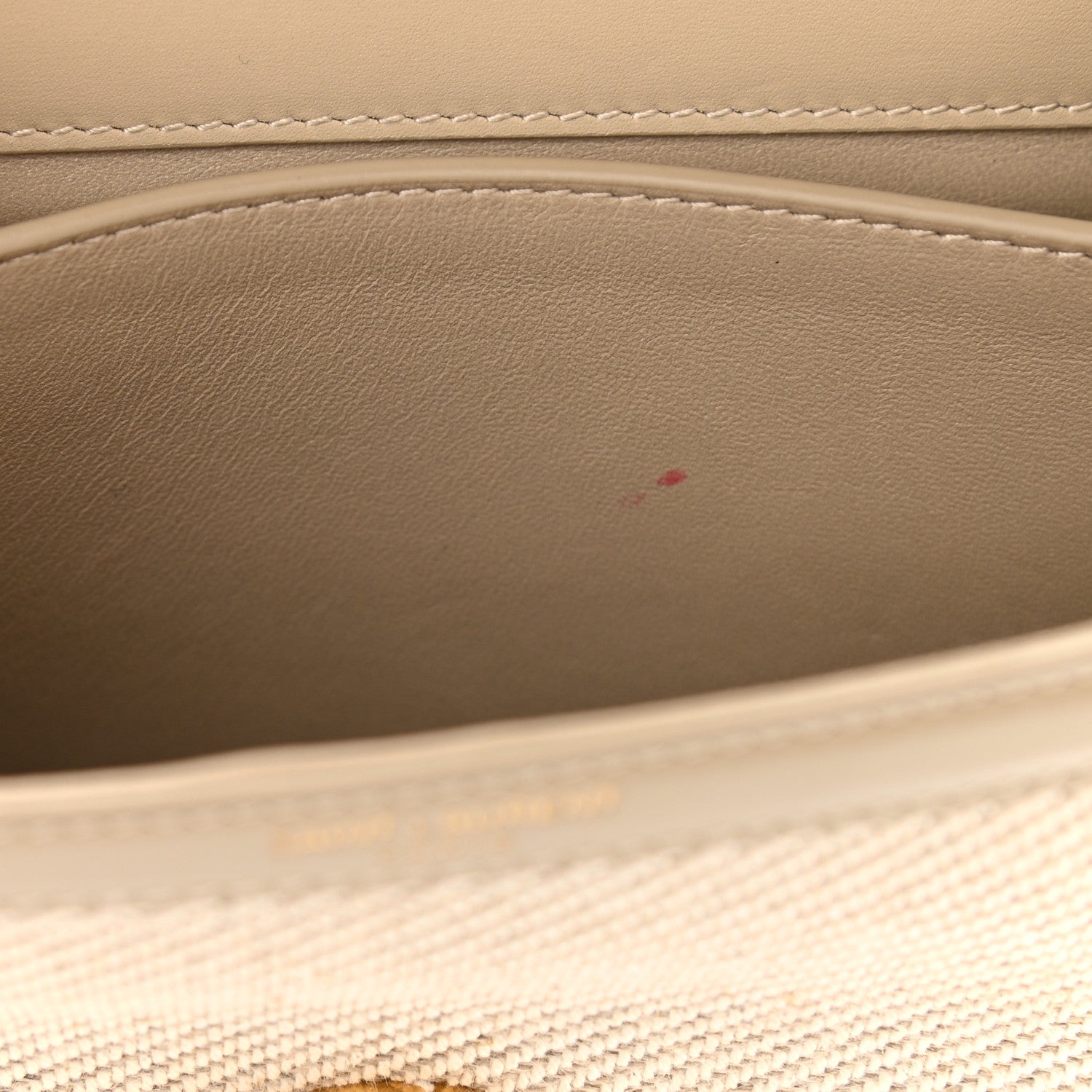 Saint Laurent Canvas Calfskin Mini Classic Monogram Cassandra Top Handle Tan Natural 12 of 13