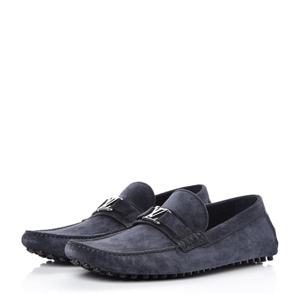 Louis Vuitton Suede Calfskin Mens Hockenheim Moccasin Loafers 9.5 Blue 3 of 10