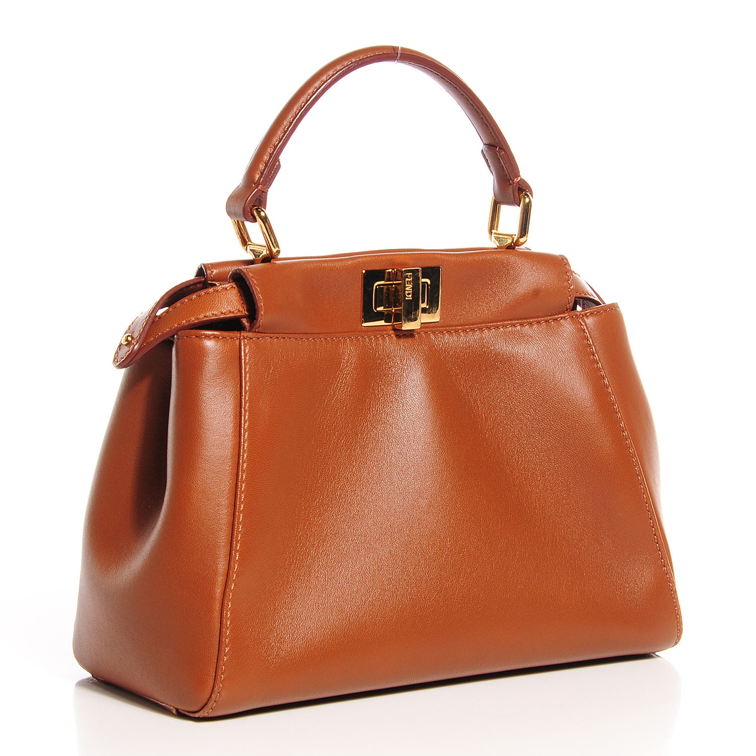 Fendi Nappa Mini Peekaboo Iconic Satchel Corteccia 3 of 10
