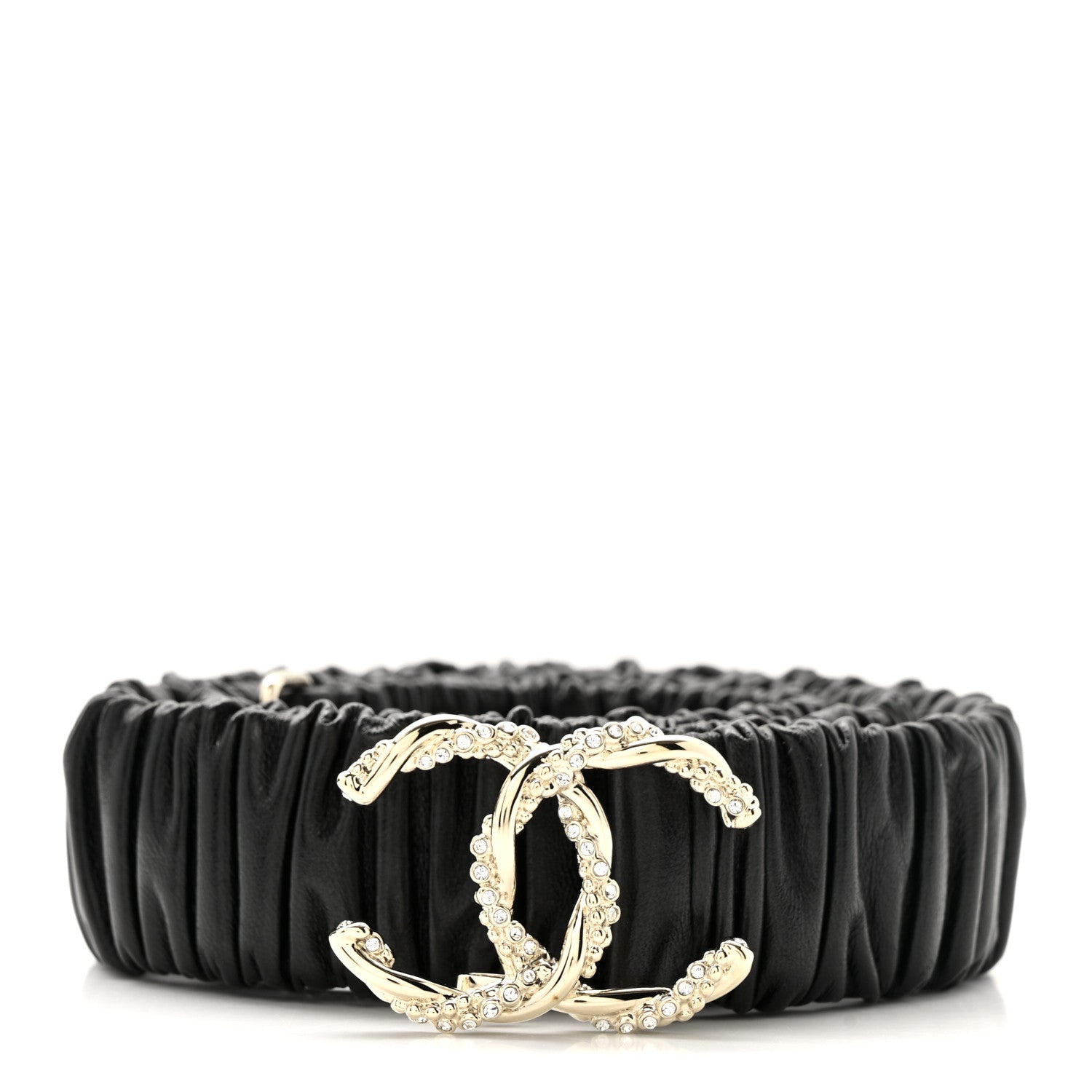 Chanel Lambskin Crystal CC Belt 85 34 Black 1 of 4
