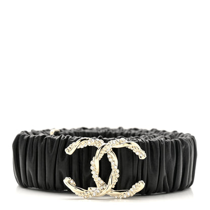Chanel Lambskin Crystal CC Belt 85 34 Black 1 of 4