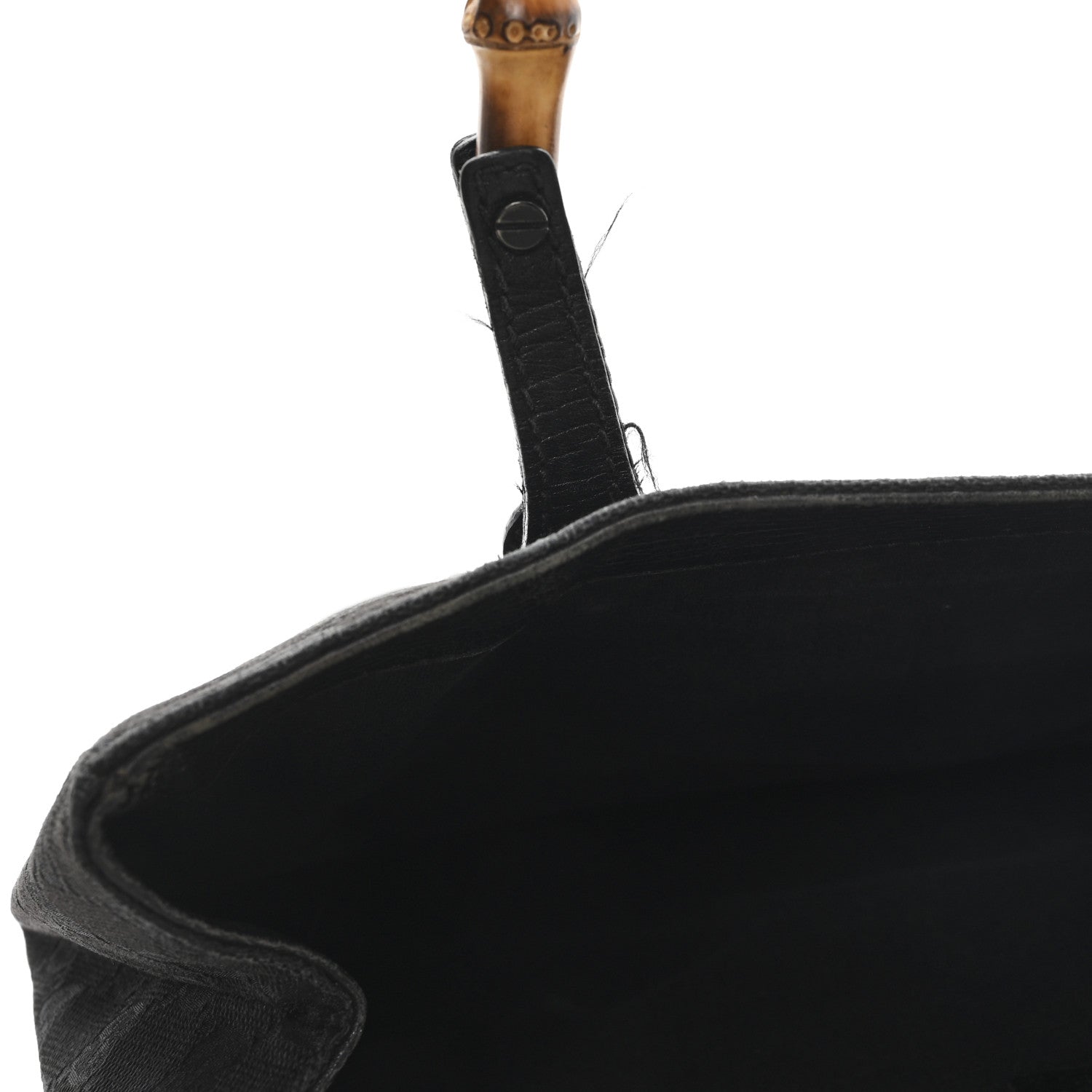 Gucci Monogram Bamboo Handle Bag Black 10 of 12