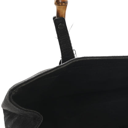 Gucci Monogram Bamboo Handle Bag Black 10 of 12