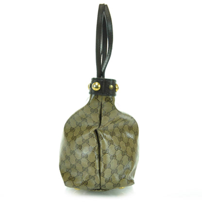 Gucci Crystal Monogram Medium Babouska Shopping Tote Dark Brown 4 of 11