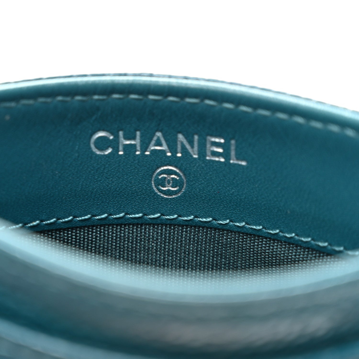Chanel Caviar Timeless CC Card Holder Wallet Blue 6 of 10