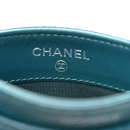 Chanel Caviar Timeless CC Card Holder Wallet Blue 6 of 10