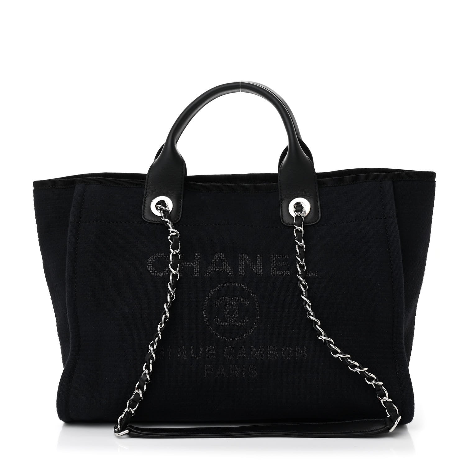 Chanel Mixed Fibers Small Deauville Tote Black 1 of 13