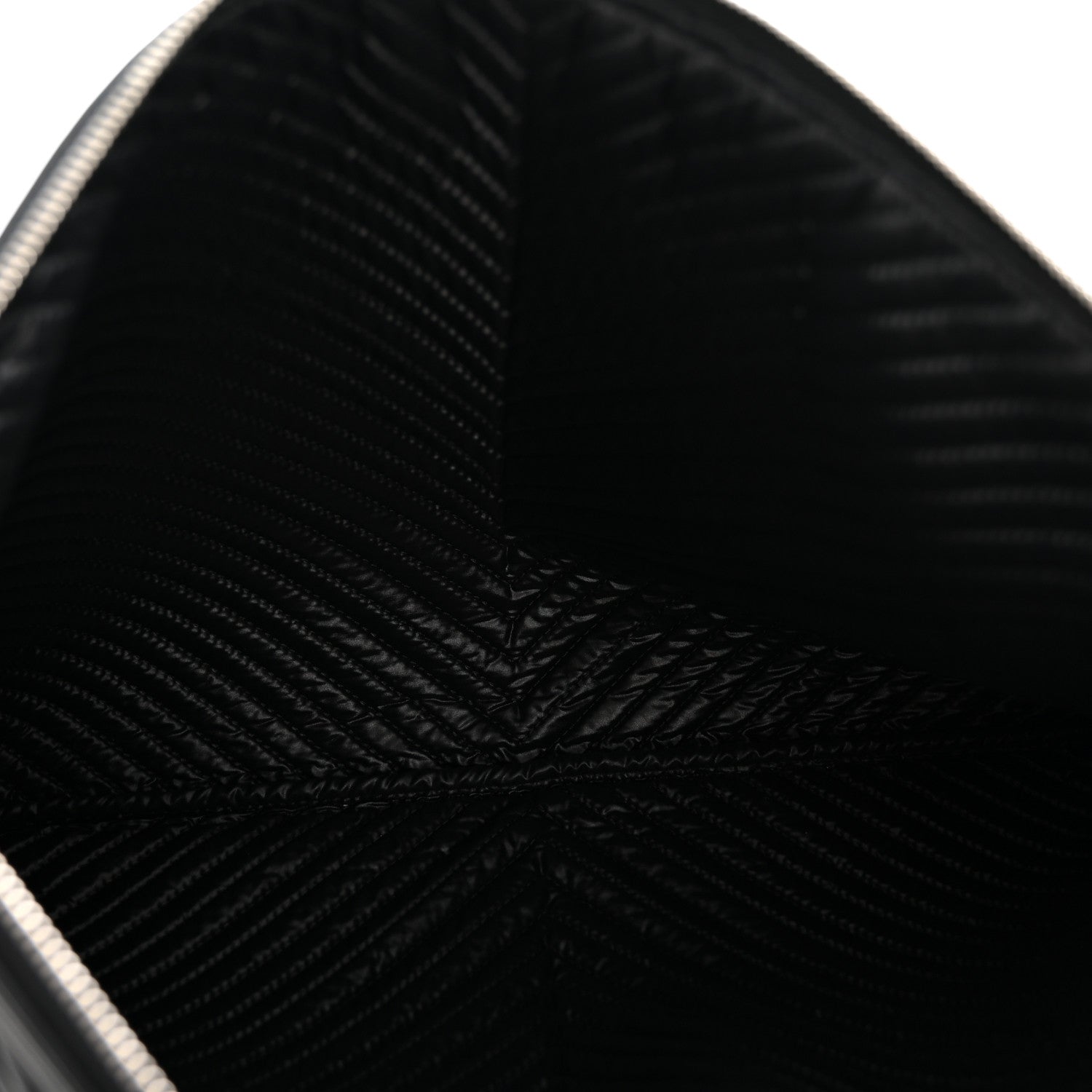 Chanel Calfskin Chevron Quilted Large Boy Cosmetic Case Black 5 of 9