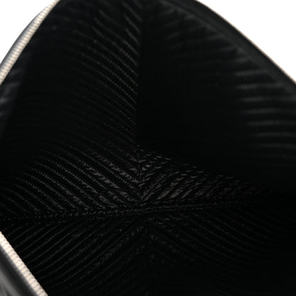 Chanel Calfskin Chevron Quilted Large Boy Cosmetic Case Black 5 of 9