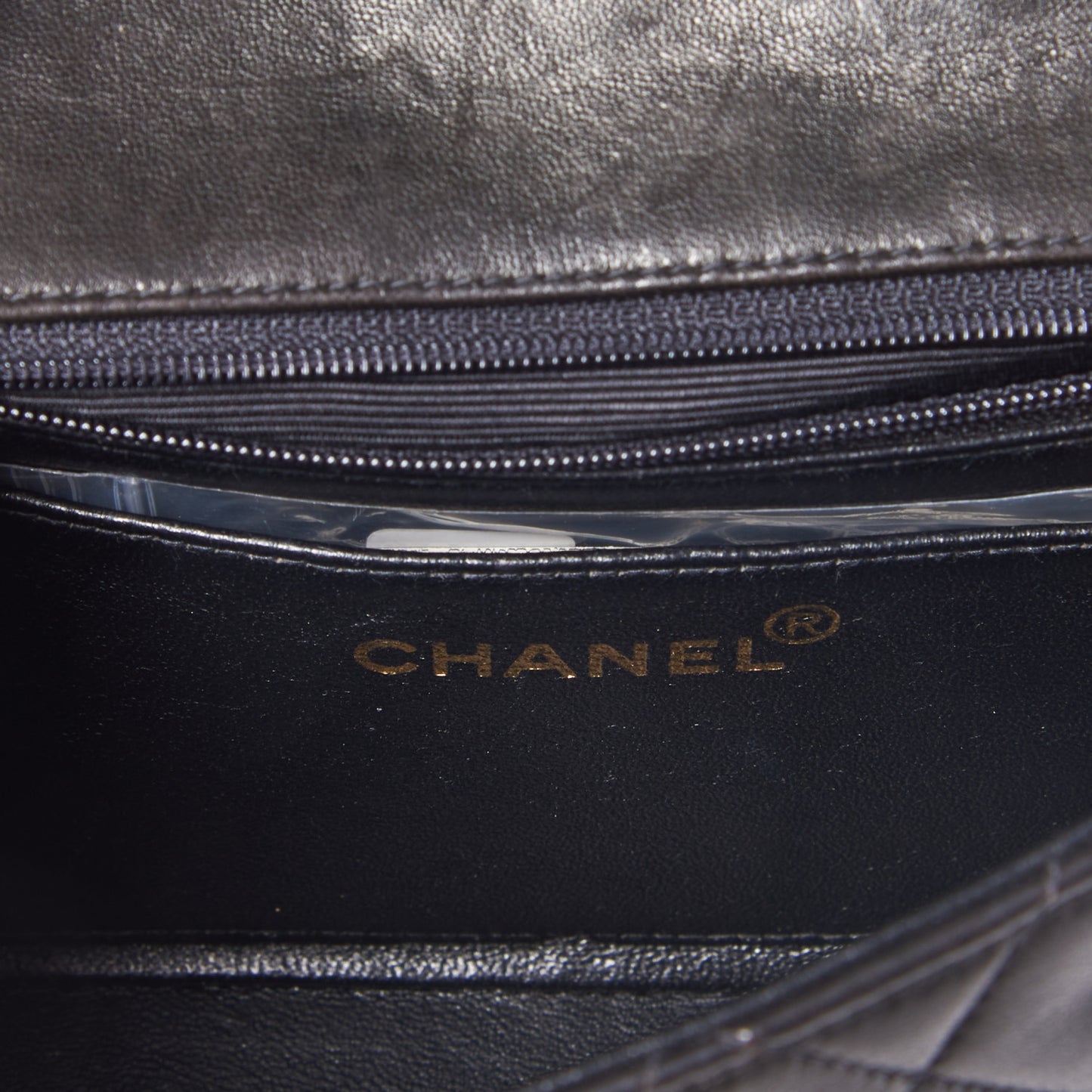 Lambskin Quilted Mini Square Flap Black