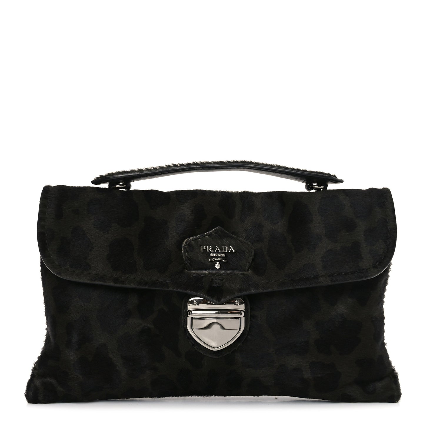 Cavallino Leopard Print Pushlock Envelope Clutch Mimetico
