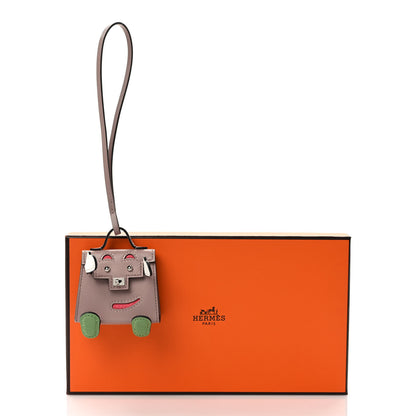 Hermes Tadelakt Chevre Mysore Kelly Quelle Idole Bag Charm Glycine 7 of 7