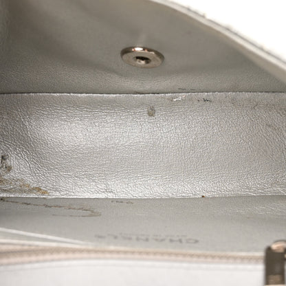 Chanel Patent Metallic Crumpled Calfskin Chevron Quilted Mini Rectangular Flap Silver 5 of 12