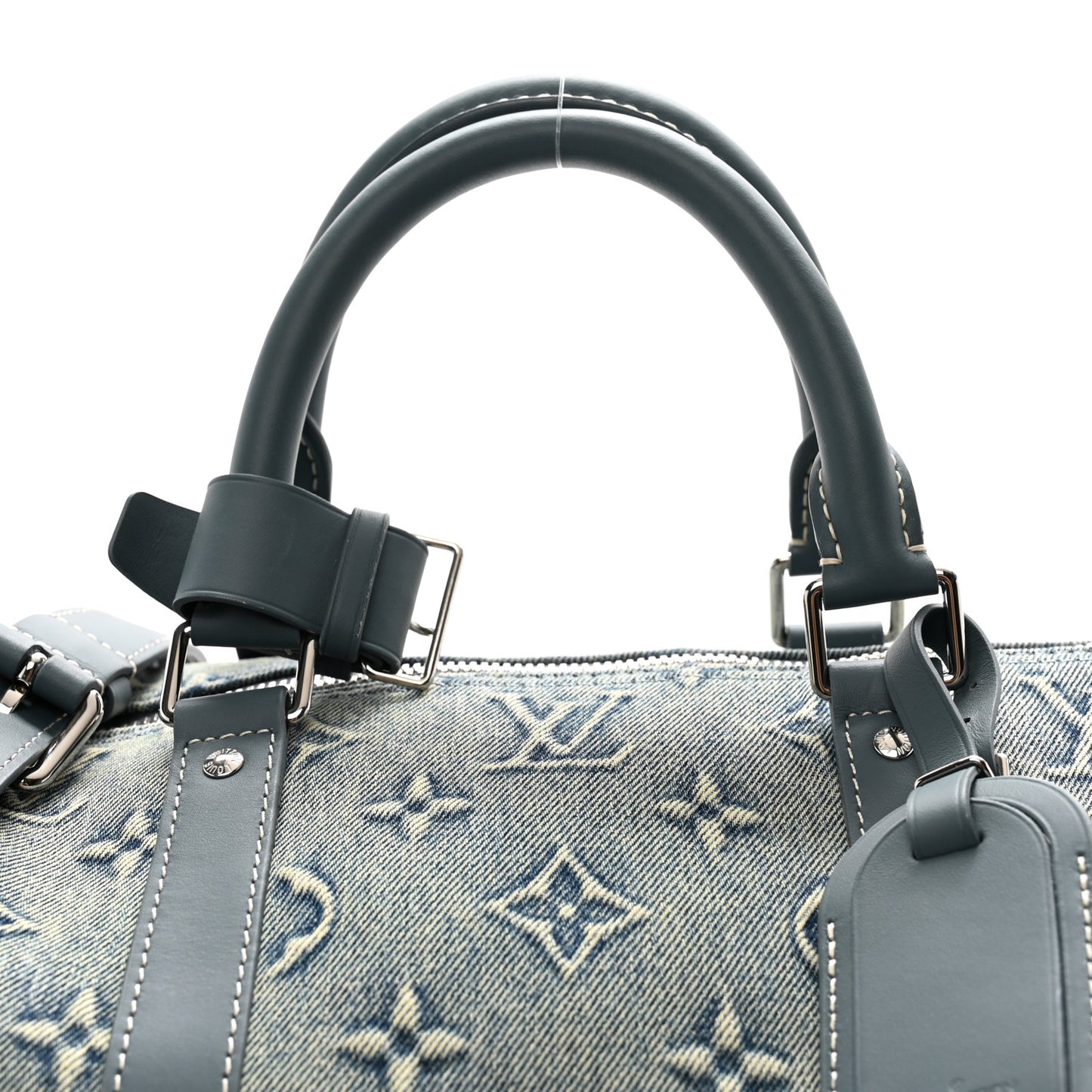 Monogram Washed Denim Keepall Bandouliere 50 Blue