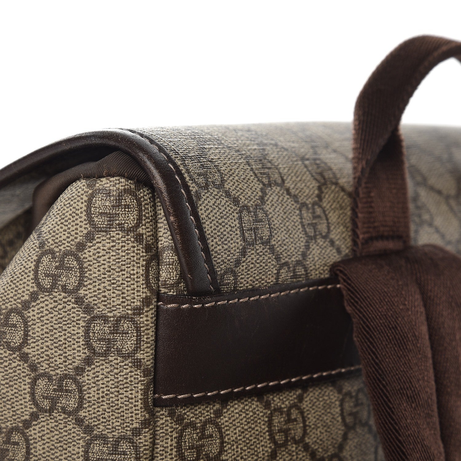 Gucci GG Supreme Monogram Medium Single Buckle Rucksack Backpack Beige Ebony Brown 11 of 11