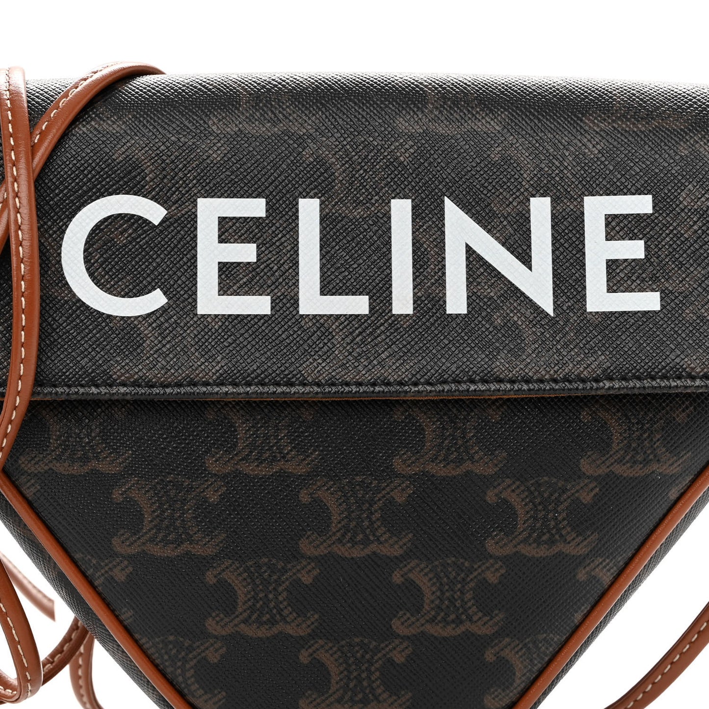 Triomphe Canvas Triangle Crossbody Bag Tan