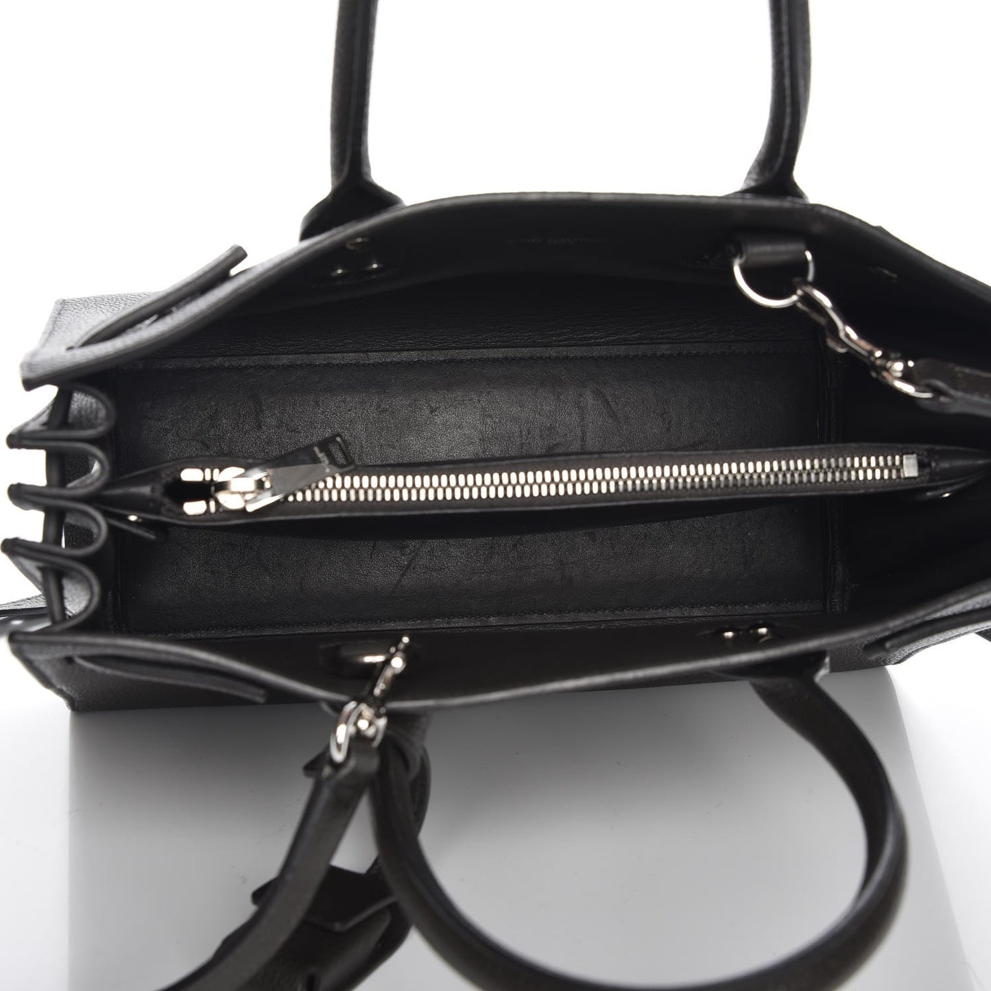 Grained Calfskin Baby Sac De Jour Coal