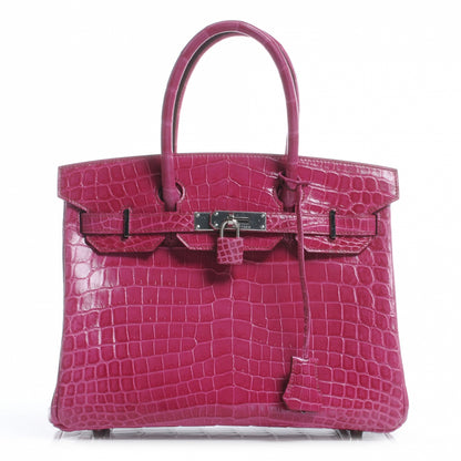 Hermes Niloticus Crocodile Birkin 30 Rose Tyrien 1 of 9