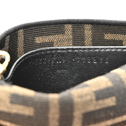 Fendi Glazed Fabric FF 1974 Nano Baguette Charm Mogano Panna 13 of 21