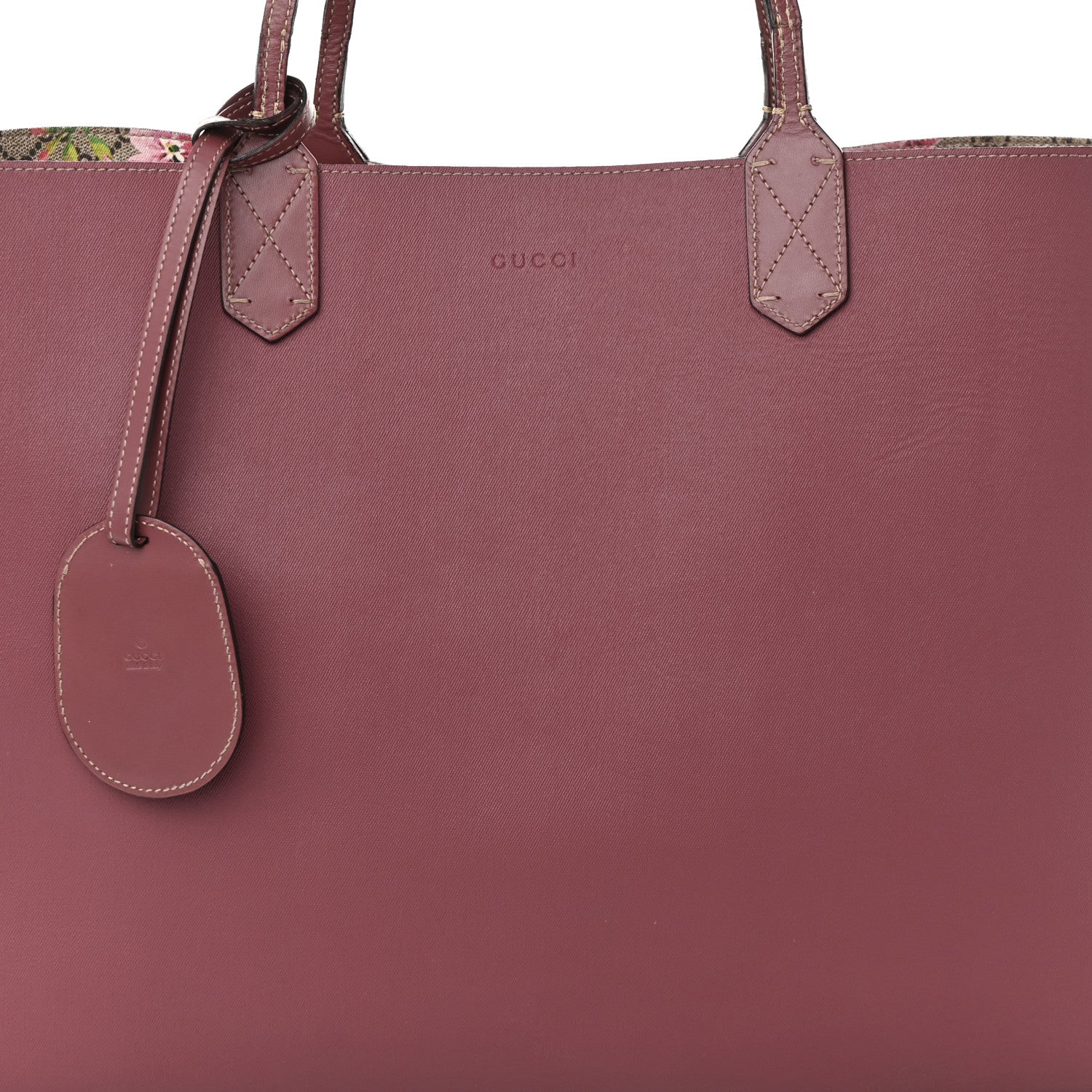 Gucci GG Supreme Monogram Blooms Large Reversible Tote Beige Multicolor Dry Rose 12 of 20