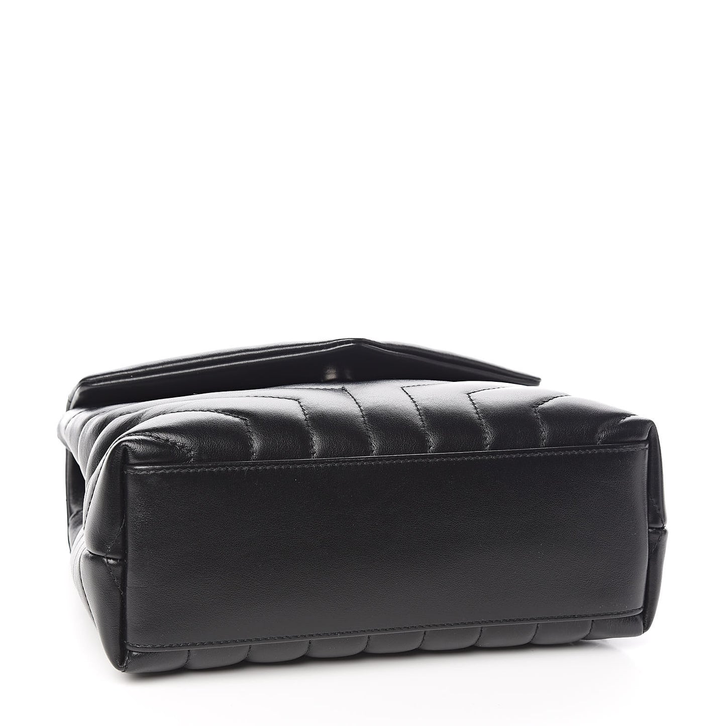 Calfskin Y Quilted Monogram Small Loulou Chain Satchel Black
