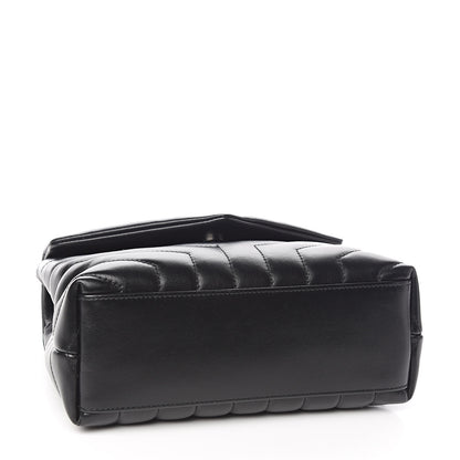 Saint Laurent Calfskin Y Quilted Monogram Small Loulou Chain Satchel Black 4 of 10