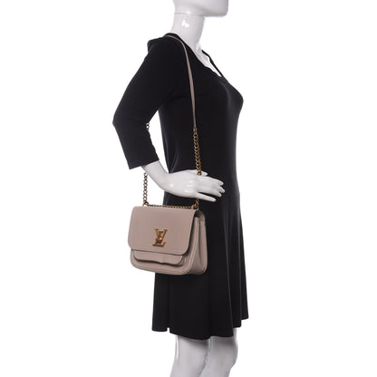 Louis Vuitton Grained Calfskin Lockme Chain Bag Greige 2 of 13