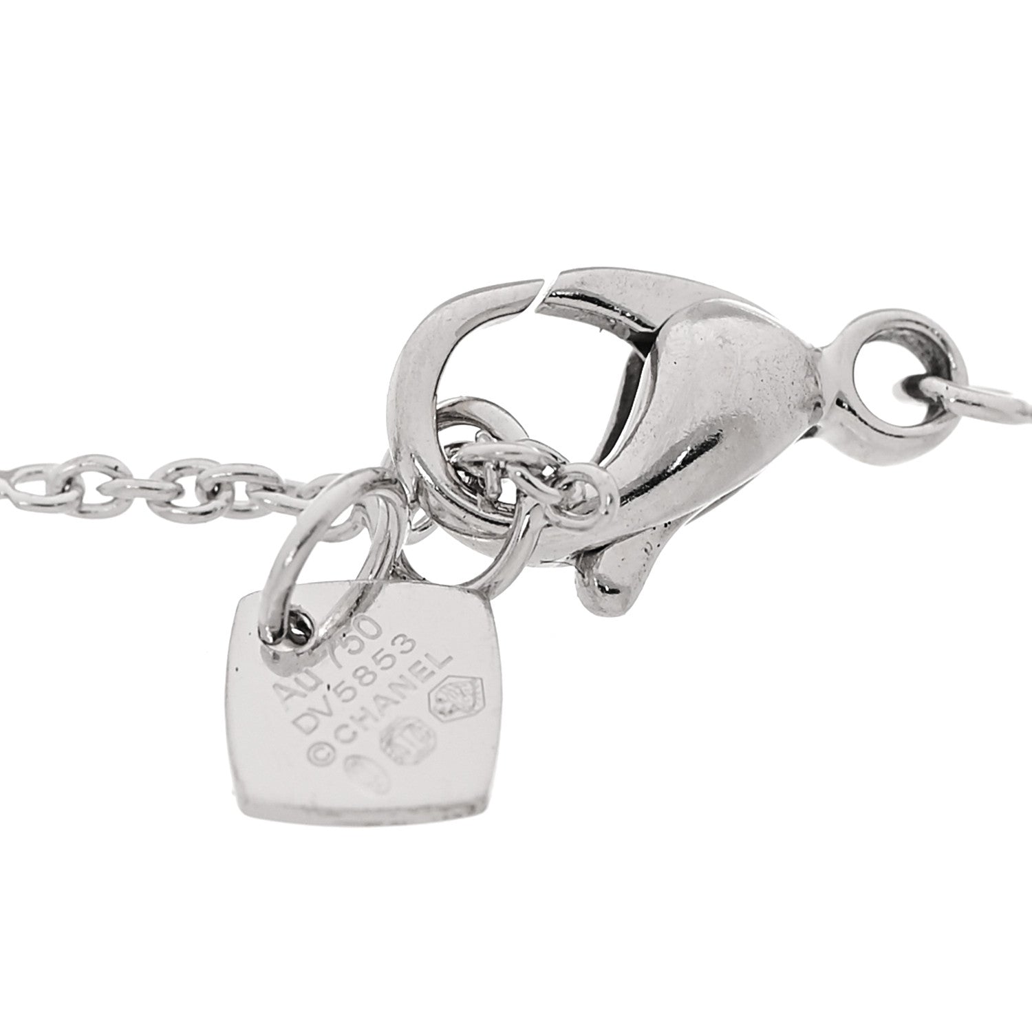 Chanel 18K White Gold Diamond Coco Crush Station Bracelet 3 of 5