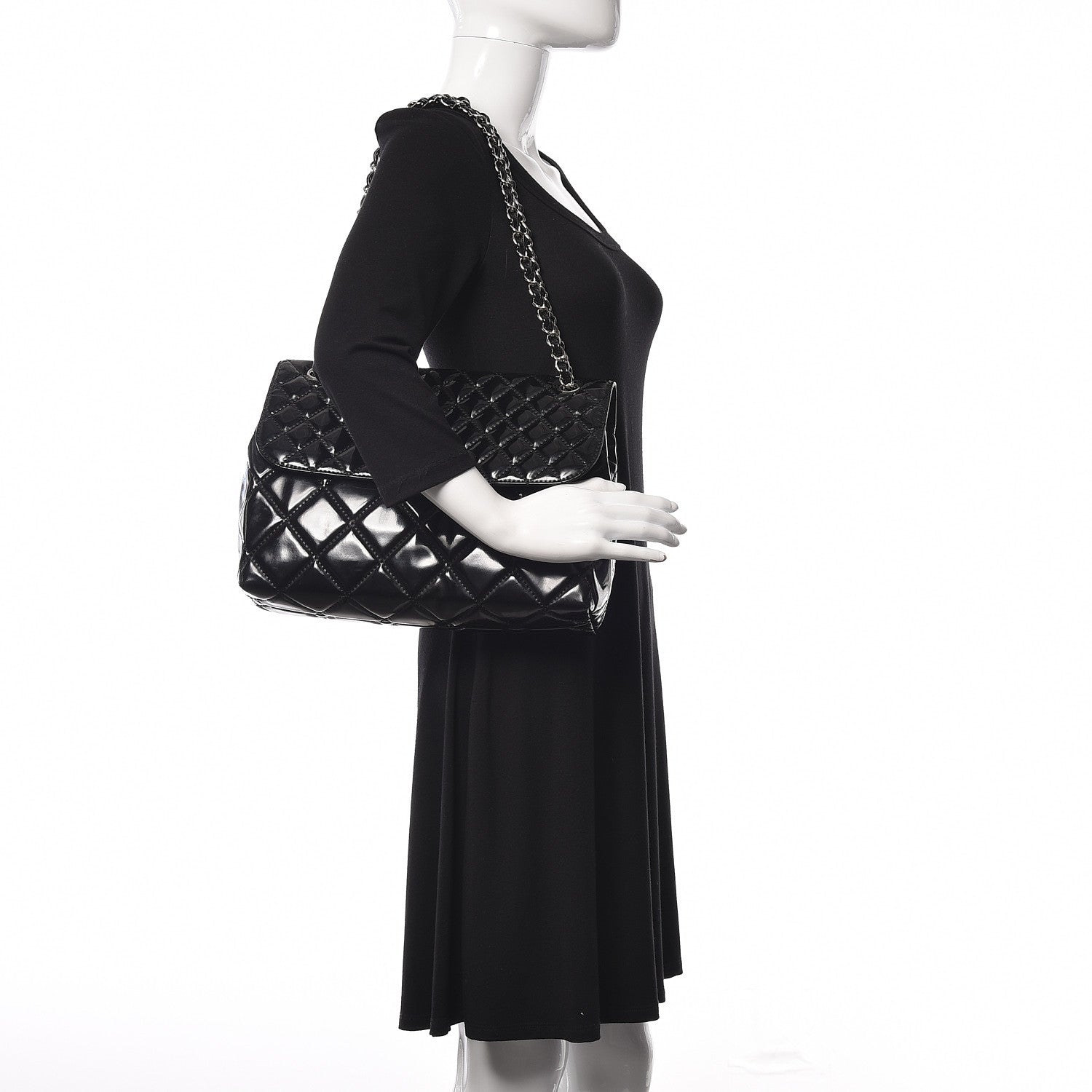 Chanel Vinyl Quilted In the Business Flap Bag Black 2 of 10