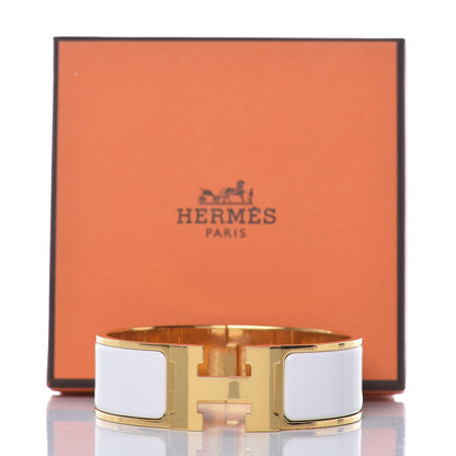 Hermes Enamel Wide Clic Clac H Bracelet GM White 6 of 6