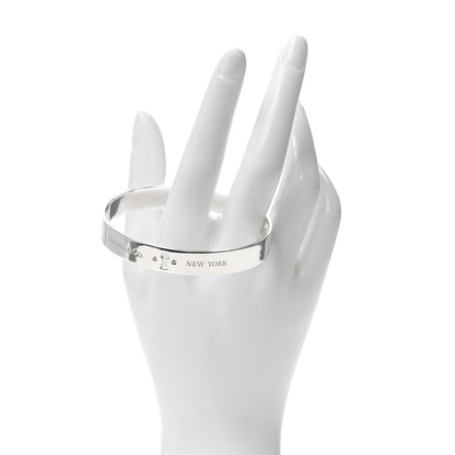 Tiffany Sterling Silver Diamond Narrow Locks Bangle Bracelet 2 of 4