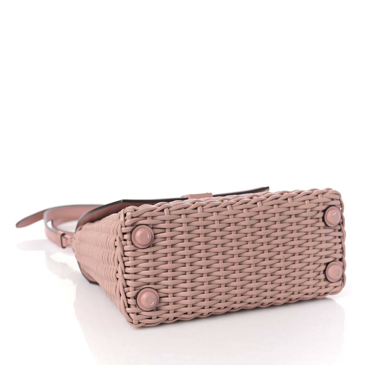 Smooth Calfskin Wicker Small Boxyz Antique Rose