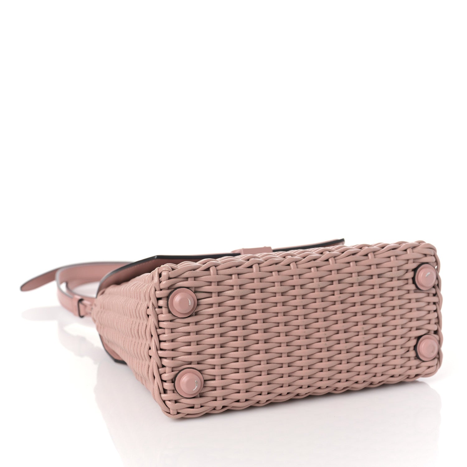 Salvatore Ferragamo Smooth Calfskin Wicker Small Boxyz Antique Rose 3 of 7