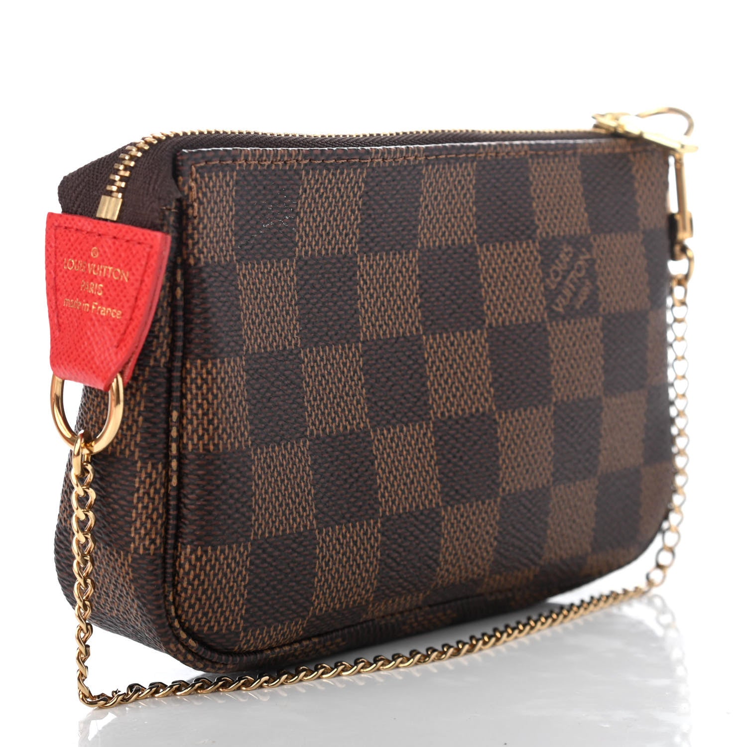 Louis Vuitton Damier Ebene 2019 Christmas Animation Mini Pochette Accessories Red 3 of 8