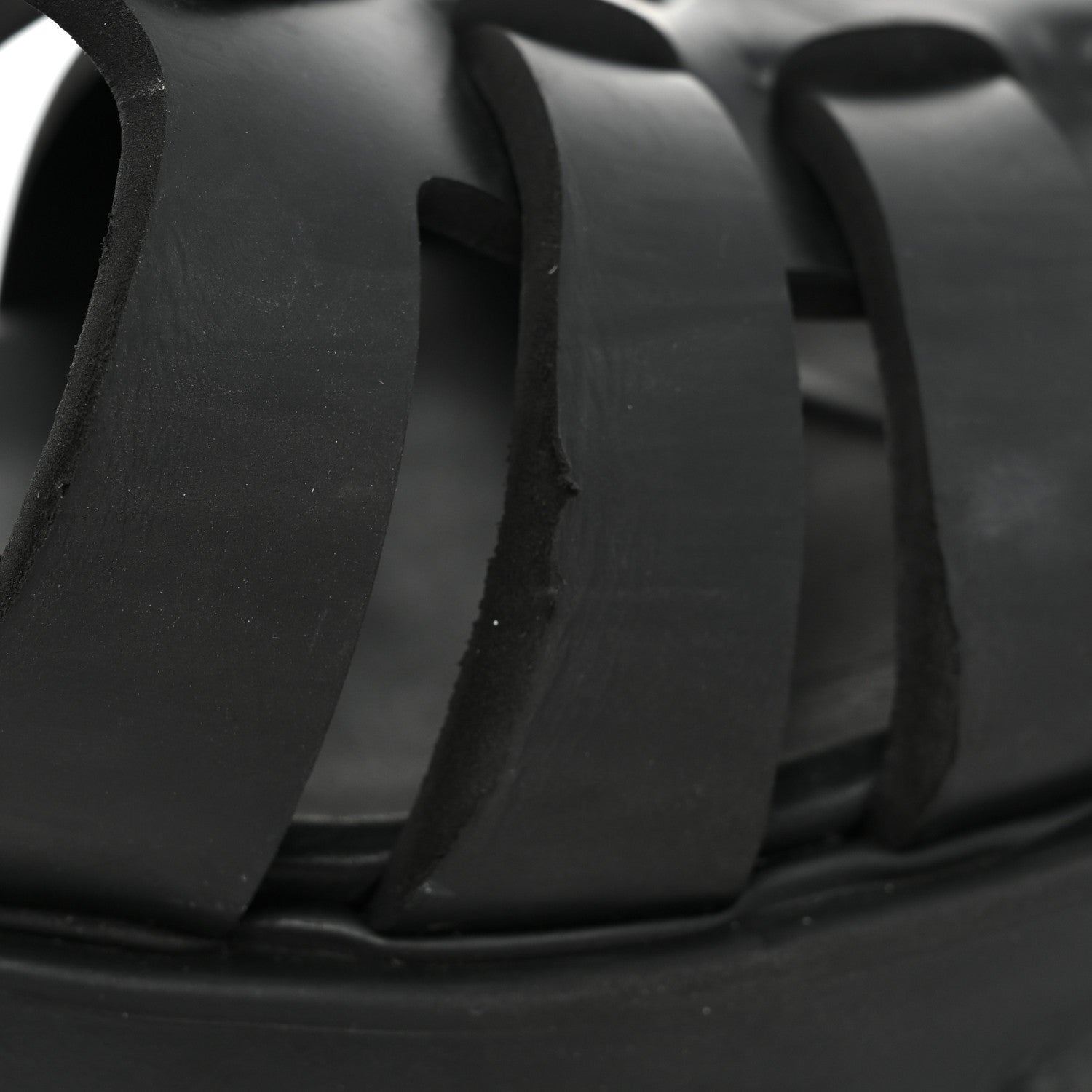 Prada Foam Rubber Triangle Logo Monolith 55mm Cage Sandals 39 Black 12 of 13